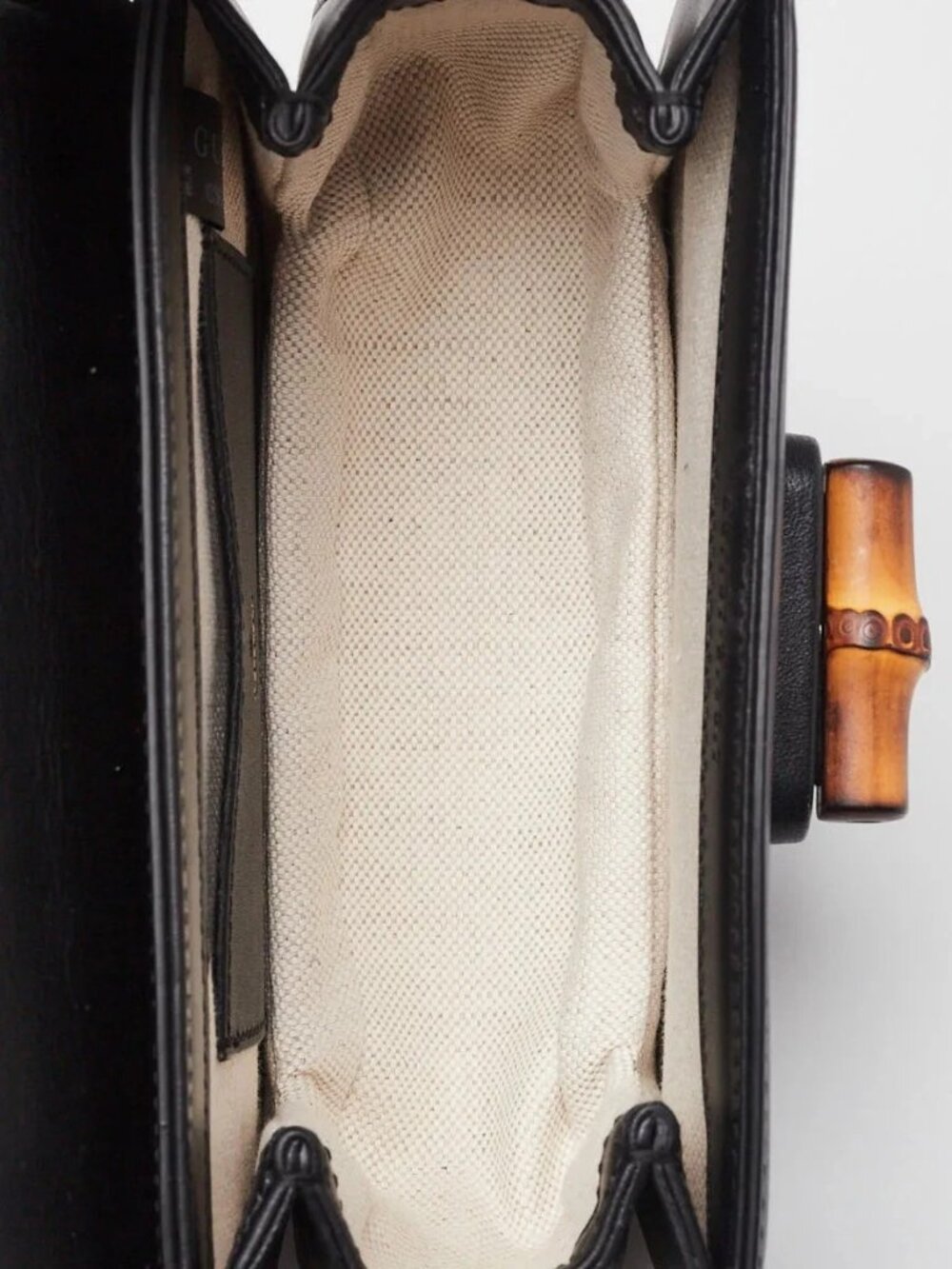 Gucci Black Smooth Leather Bamboo 1947 Mini Belt Bag - Picture 10 of 11